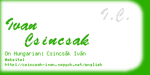 ivan csincsak business card
