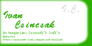 ivan csincsak business card